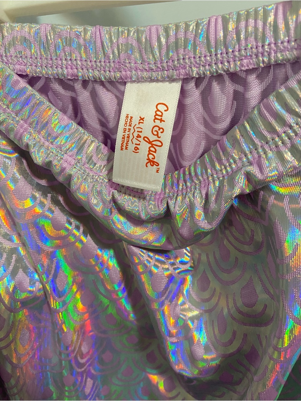 Gorgeous Girls Cat & Jack iridescent lavender mermaid tail(swim bottom cover up) - Picture 2 of 3